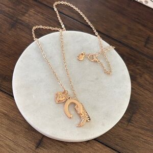Gold Horseshoe Pendant Fashion Necklace